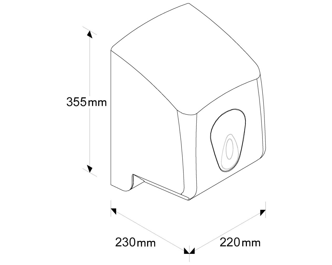 CTN101 Контейнер для бумажных полотенец в рулонах TOP MAXI, АБС-пластик, белый, синее окошко Merida  - Вид №1