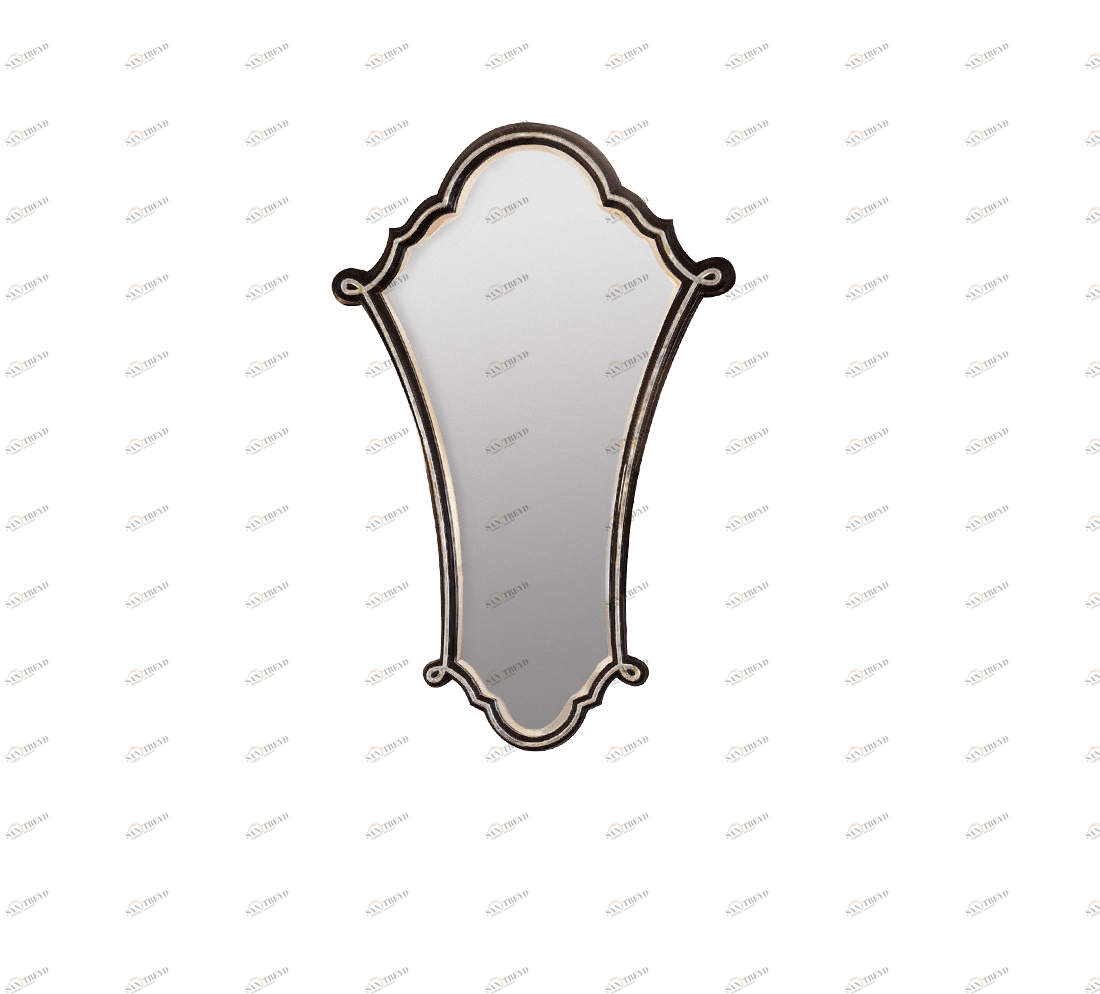 Gentry Home Адель Mirror hand carved wood frame Nero silver - черный лак GH102361 