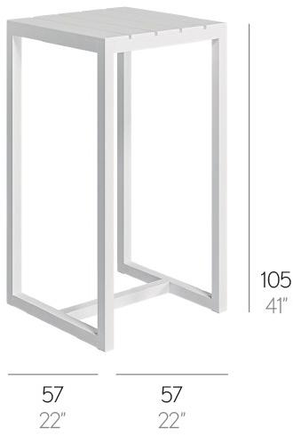 GANDIABLASCO Квадратный садовый высокий стол Saler sun-id-1491340 - Вид №2