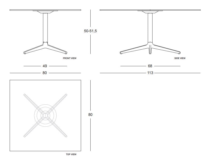 Квадратный журнальный столик с чугунной основой Plank Mister X ARCH-00139743 - Вид №6