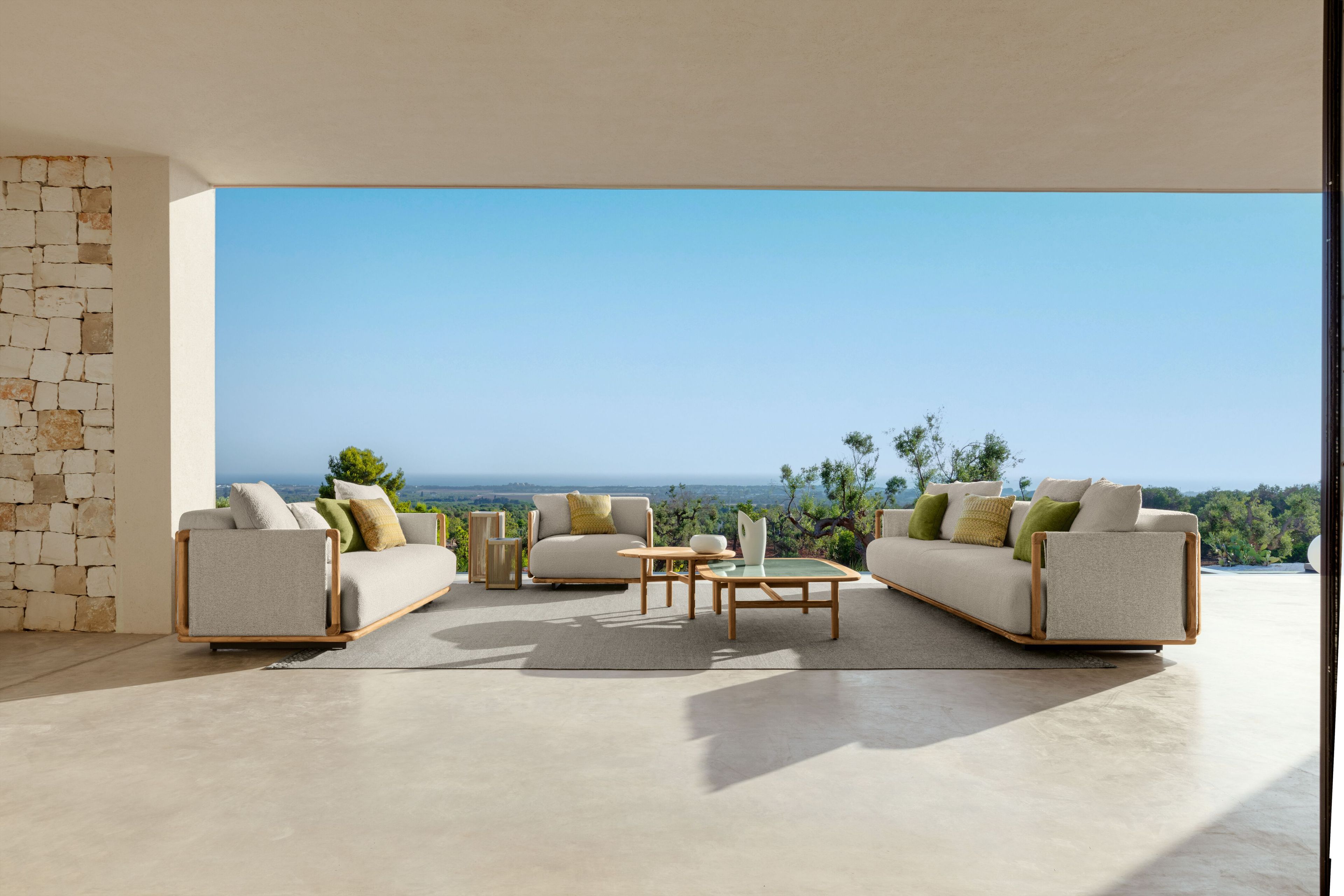 3-местный тканевый садовый диван Talenti Jun ARCH-00029576 - Вид №3