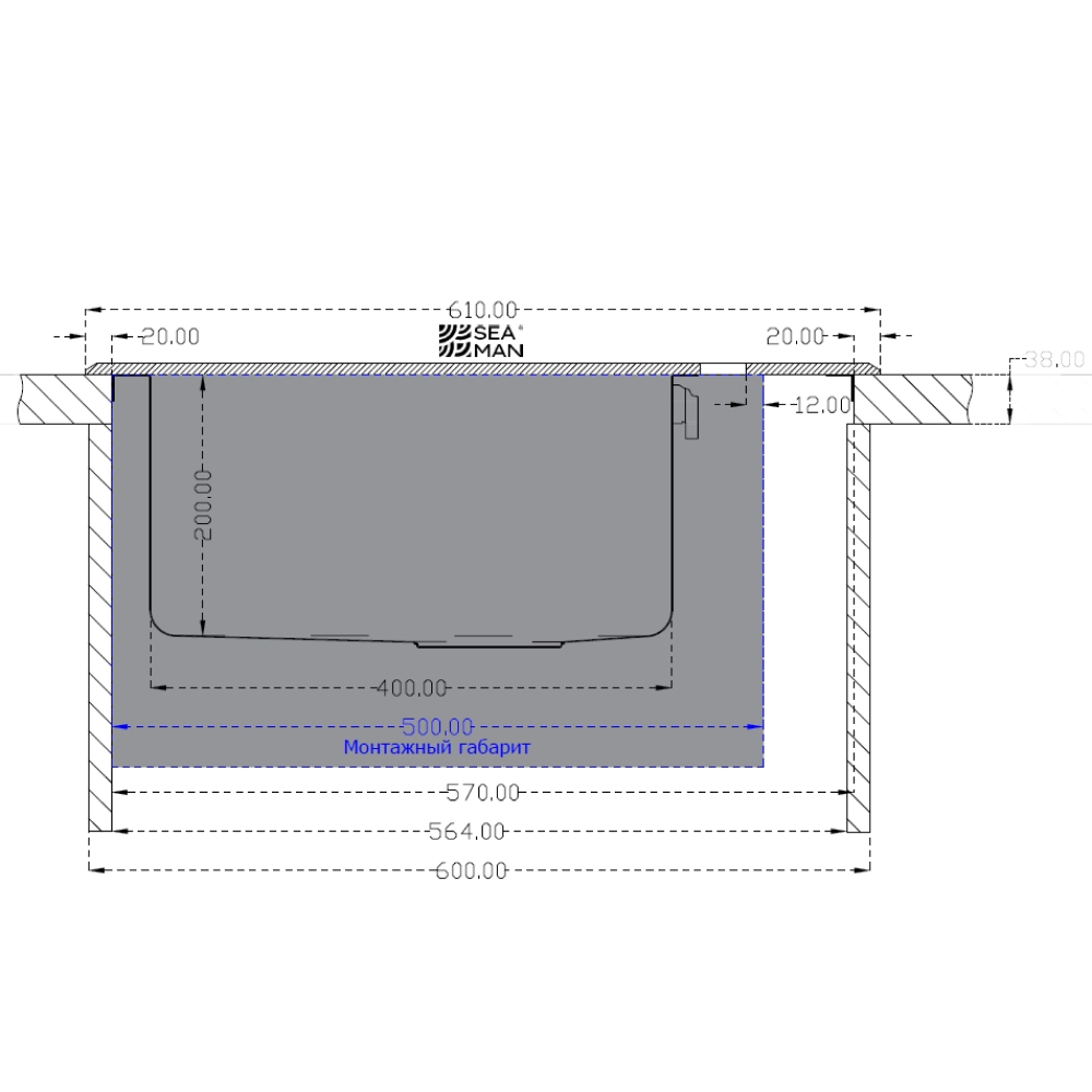 Кухонные мойки Eco Glass SMG-610W-Gun.B SEAMAN  - Вид №4