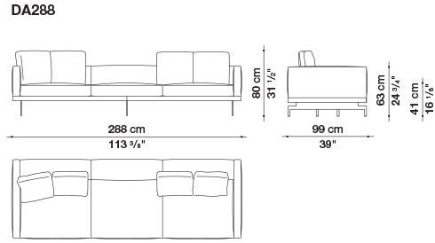 B&B Italia 3-х местный тканевый диван с шезлонгом Dock sun-id-1355318 - Вид №108