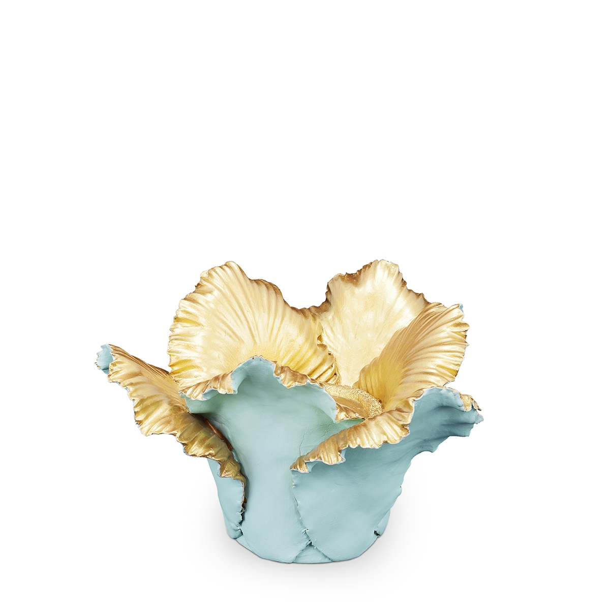 300051,B5 ABHIKA ПОДСВЕЧНИК ТЮЛЬПАН SKYBLUE/GOLD  - Вид №1