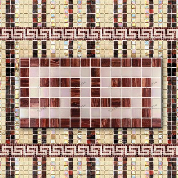 БОРДЮР ИЗ СТЕКЛЯННОЙ МОЗАИКИ BE121(m) ALMA БОРДЮРЫ 20 Бордюры из стеклянной мозаики BE121M