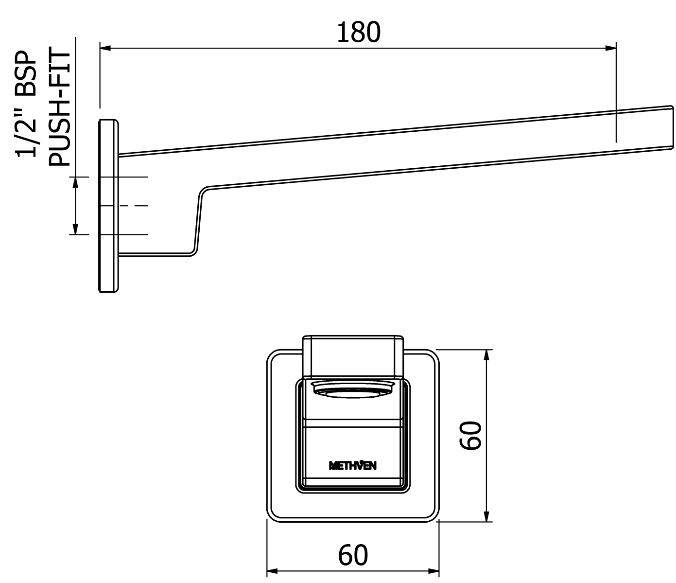 BLSPWBTCP Настенный излив для ванны Blaze Methven Хром - Вид №1