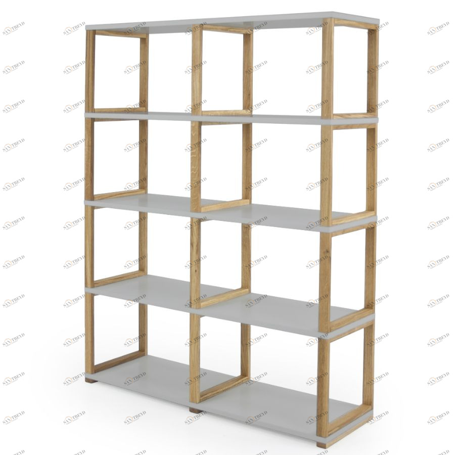 Стеллаж Tenzo Art, 156x120x36 см, дуб, серый 2324012