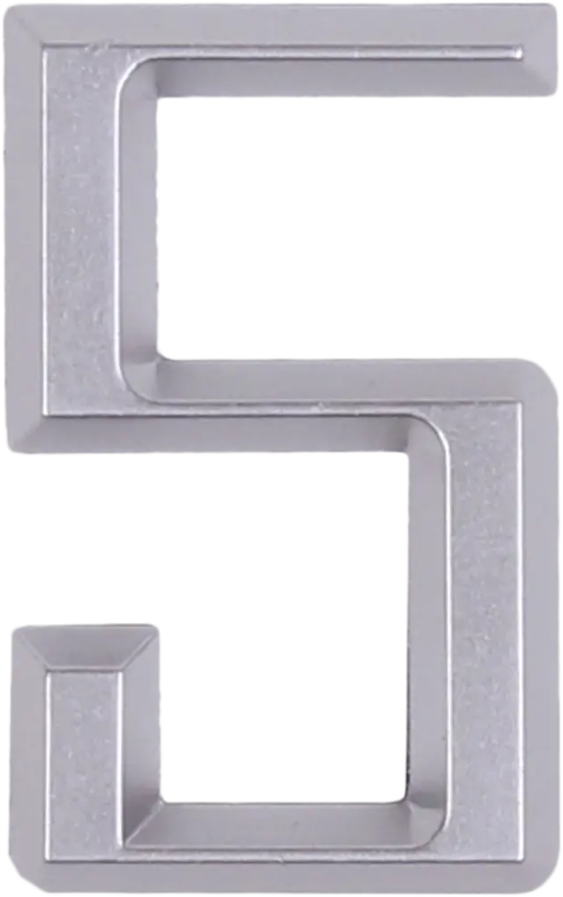 Самоклеящаяся цифра Larvij «5» хром для маркировки помещений 18284611