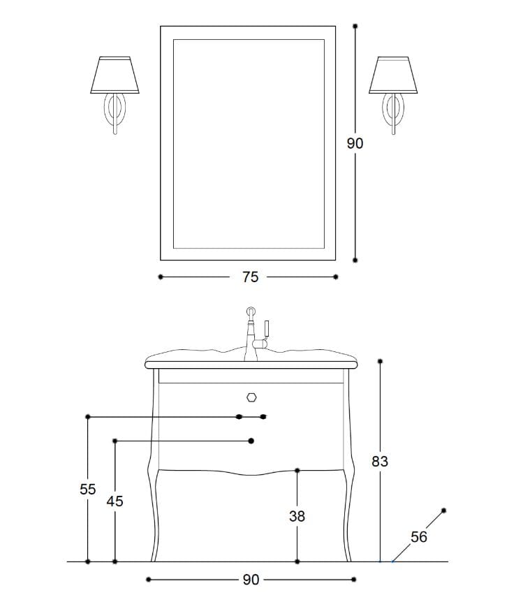 Напольный умывальник с ящиком Gaia Mobili Classic ARCH-00065816 - Вид №4