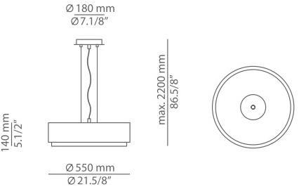 Estiluz Подвесной светильник из полиэстера с прямым светом Iris T-2714 - Вид №5