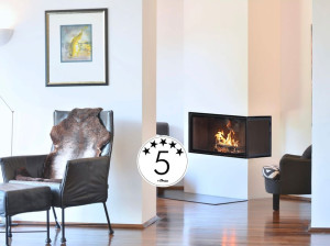 Стальной дровяной угловой камин