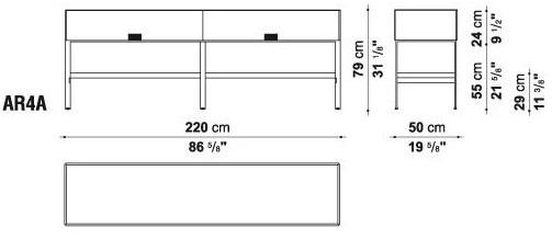 Maxalto Прямоугольная консоль из массива дерева с ящиками Eracle sun-id-1430300 - Вид №6
