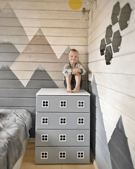 Комод детский малый с 4 ящиками и декором "Амстердам" МАНДАРИН АМСТЕРДАМ 179519 Красный Santreyd  - Вид №4