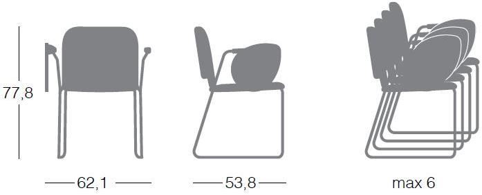 Segis Стул для конференций из ткани с клапаном Lips S0056 b - Вид №3