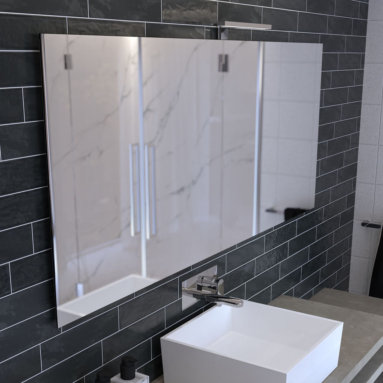 Прямоугольное зеркало со встроенным освещением для ванной комнаты Ercos зеркала ARCH-00096732 - Вид №5