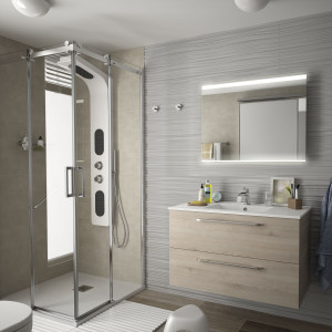 23303 SALGAR Мебель для умывальника FUSSION CHROME 900 2 ящика NATURAL 897 x 540 x 450 мм Естественный