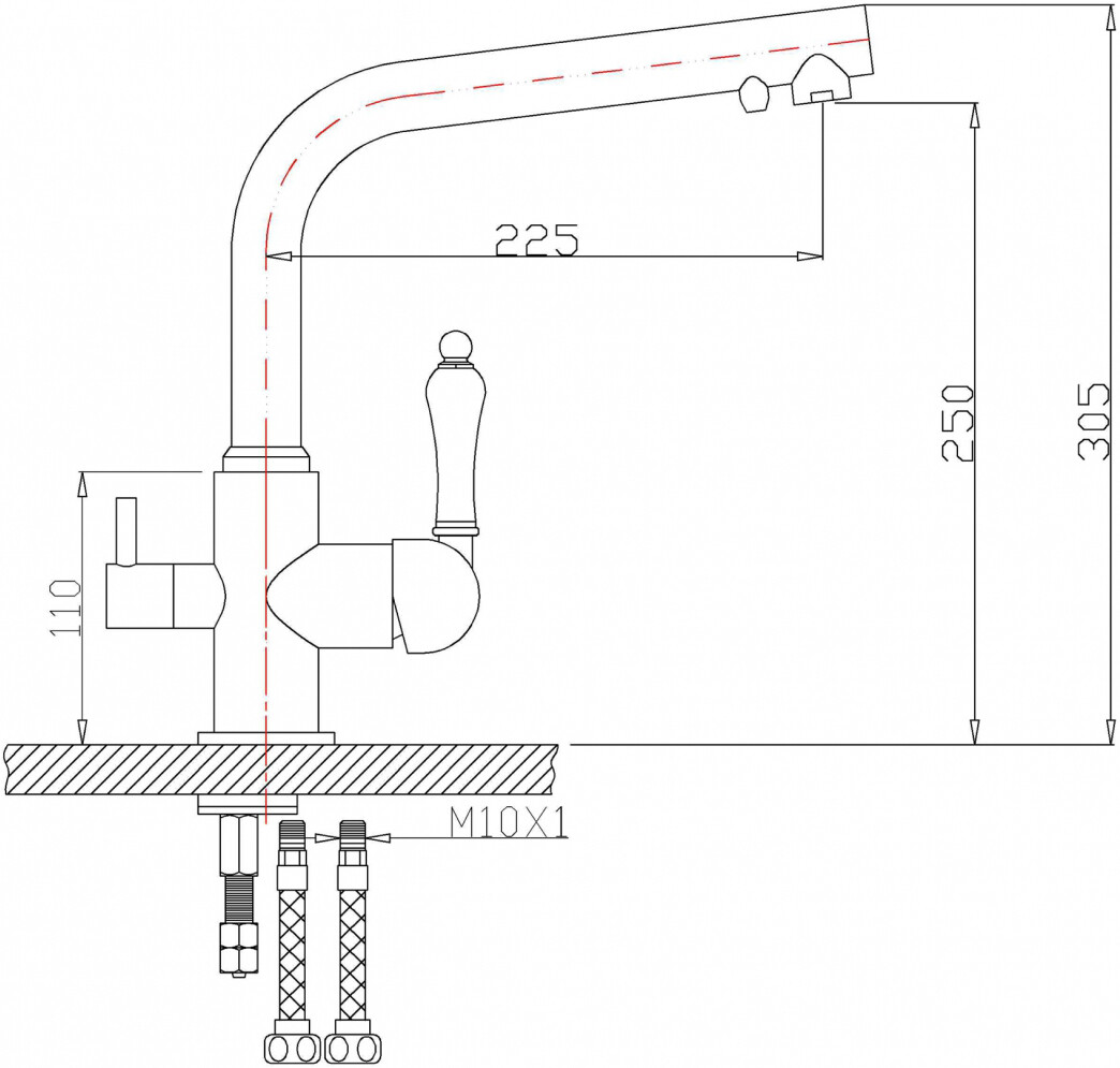 Смеситель ZorG Clean Water ZR 313 YF-33 ЧЕРНЫЙМЕТАЛЛ для кухонной мойки, черный металлик - Вид №1