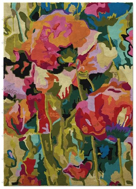 De Dimora Прямоугольный шелковый ковер с цветочным рисунком ручной работы Timeless sun-id-1383253