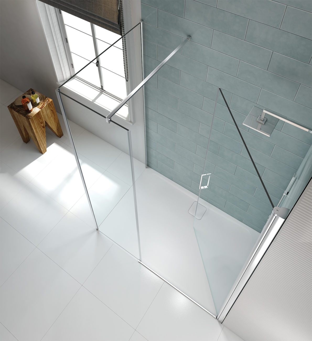 Дверь душевая для установки с боковой панелью S8FPI1304H Merlyn Pivot Хромированный  - Вид №3