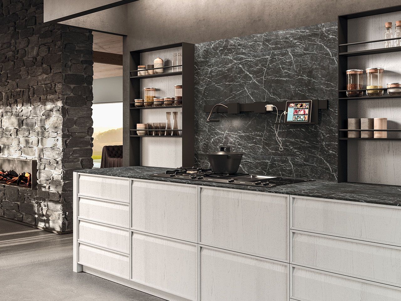 Встроенная кухня со встроенными ручками Arrital Ak_07 ARCH-00038077 - Вид №4