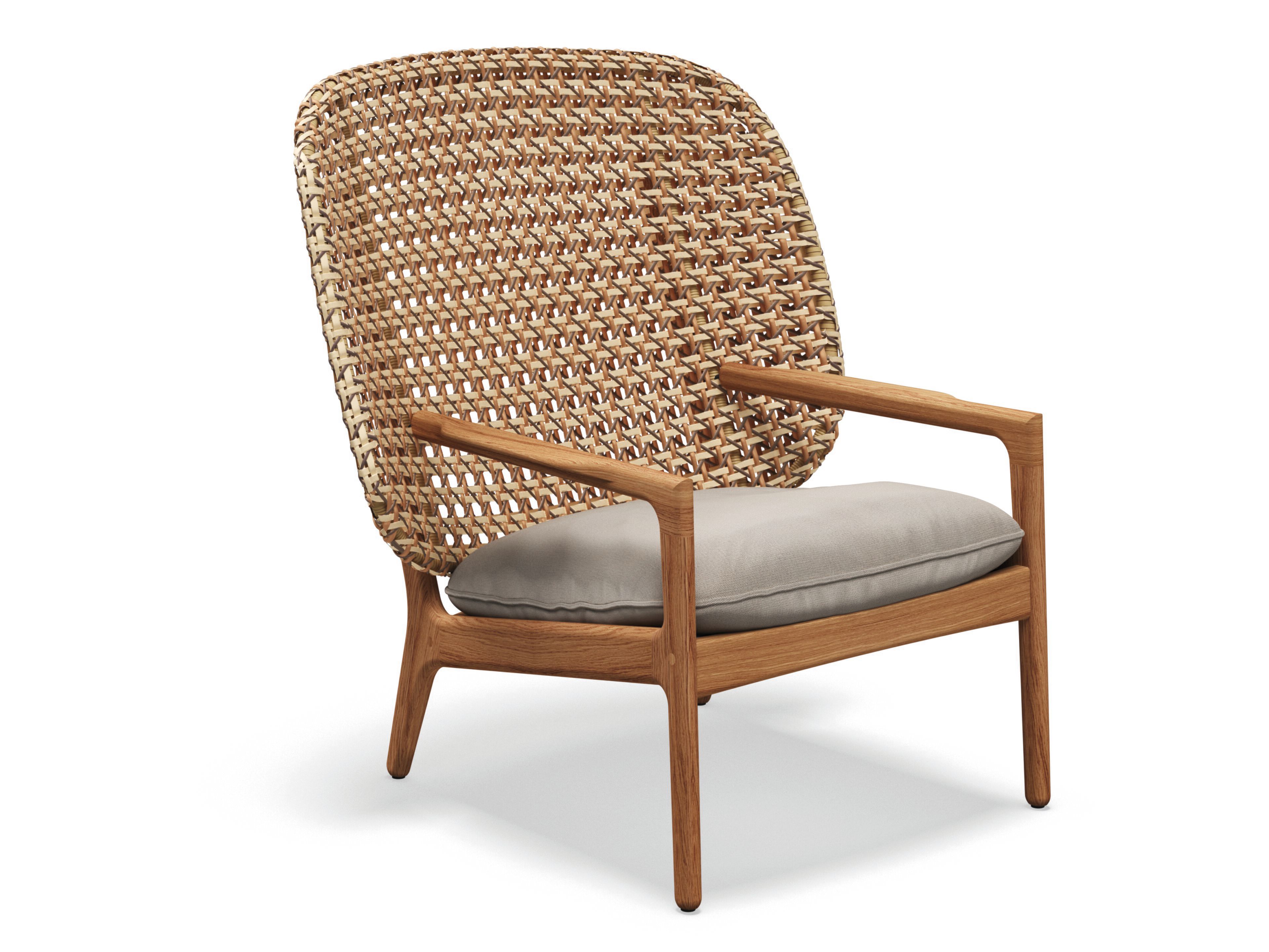 Плетеное и тиковое садовое кресло с подлокотниками Gloster ARCH-00002752