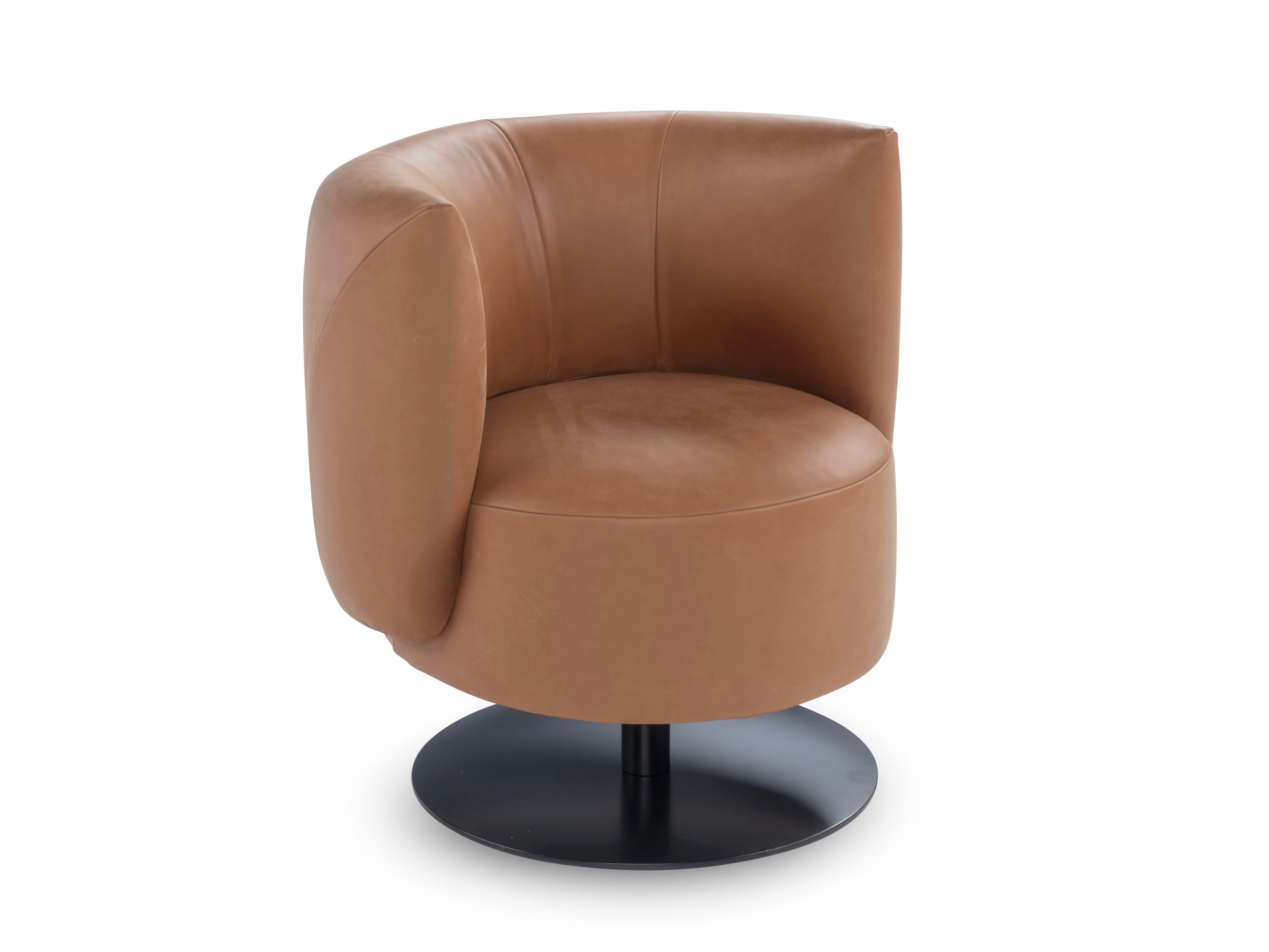 Кожаный поворотный стул с подлокотниками Calia Italia Superior ARCH-00058361 - Вид №1