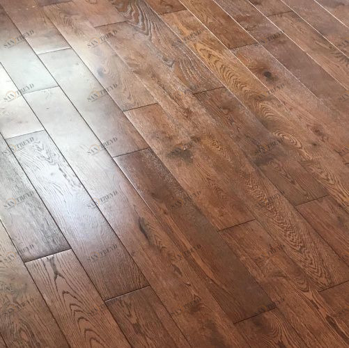 Массивная доска GreenLine Solid Леон Дуб Рустик с брашью (Текстурированная) 400-1400х120 мм 1500300019