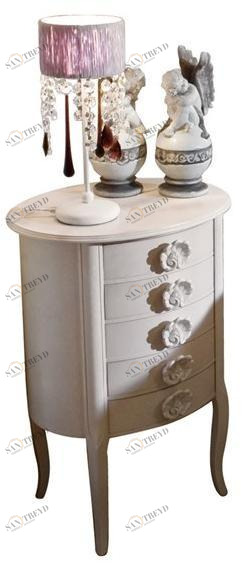 Barnini Oseo Овальная прикроватная тумба из лакированной древесины с ящиками Sogni d'amore Sa50