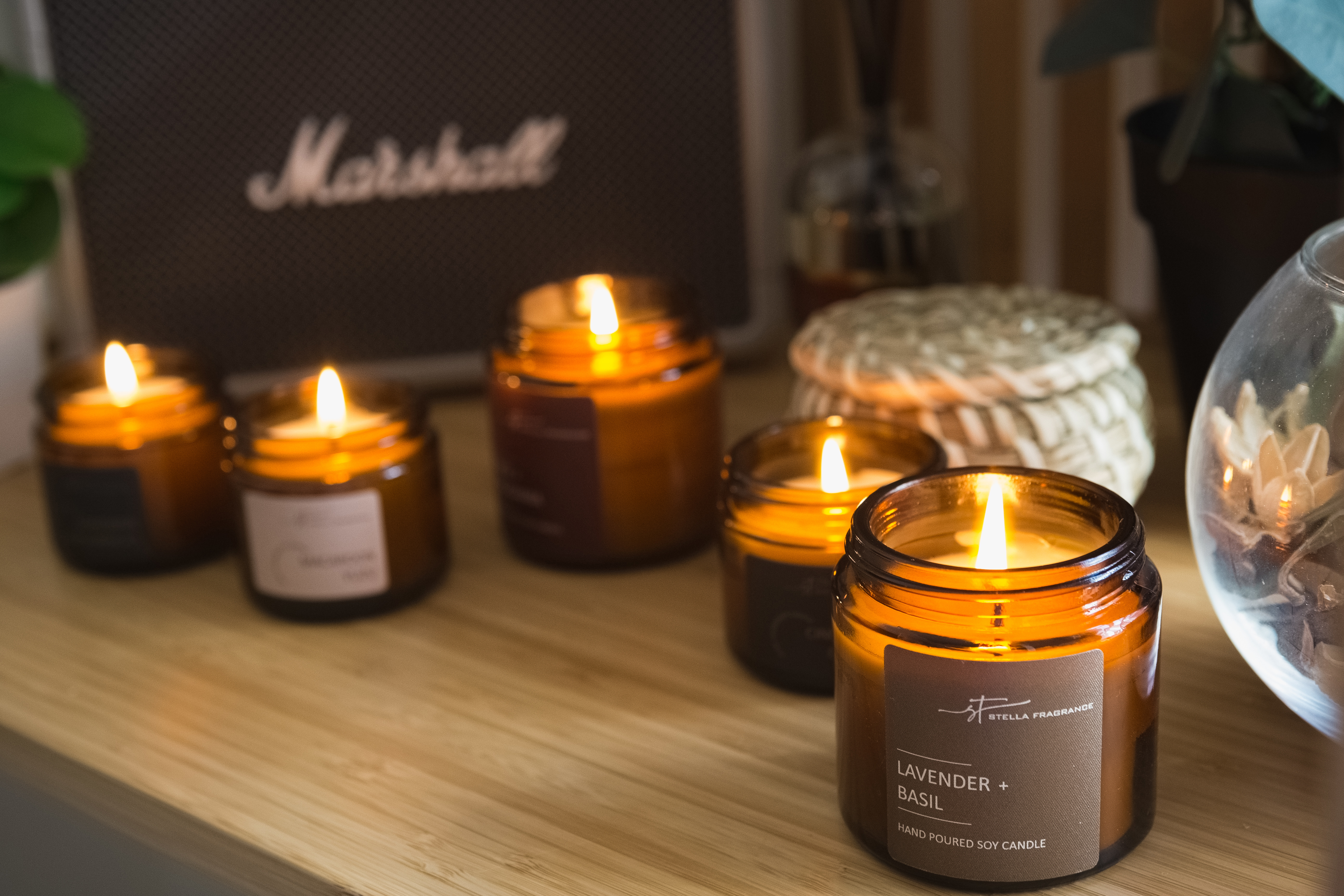 89090949 Свеча ароматизированная в стеклянной банке Lavender Basil коричневая 90 г STLM-0078271 STELLA FRAGRANCE  - Вид №3
