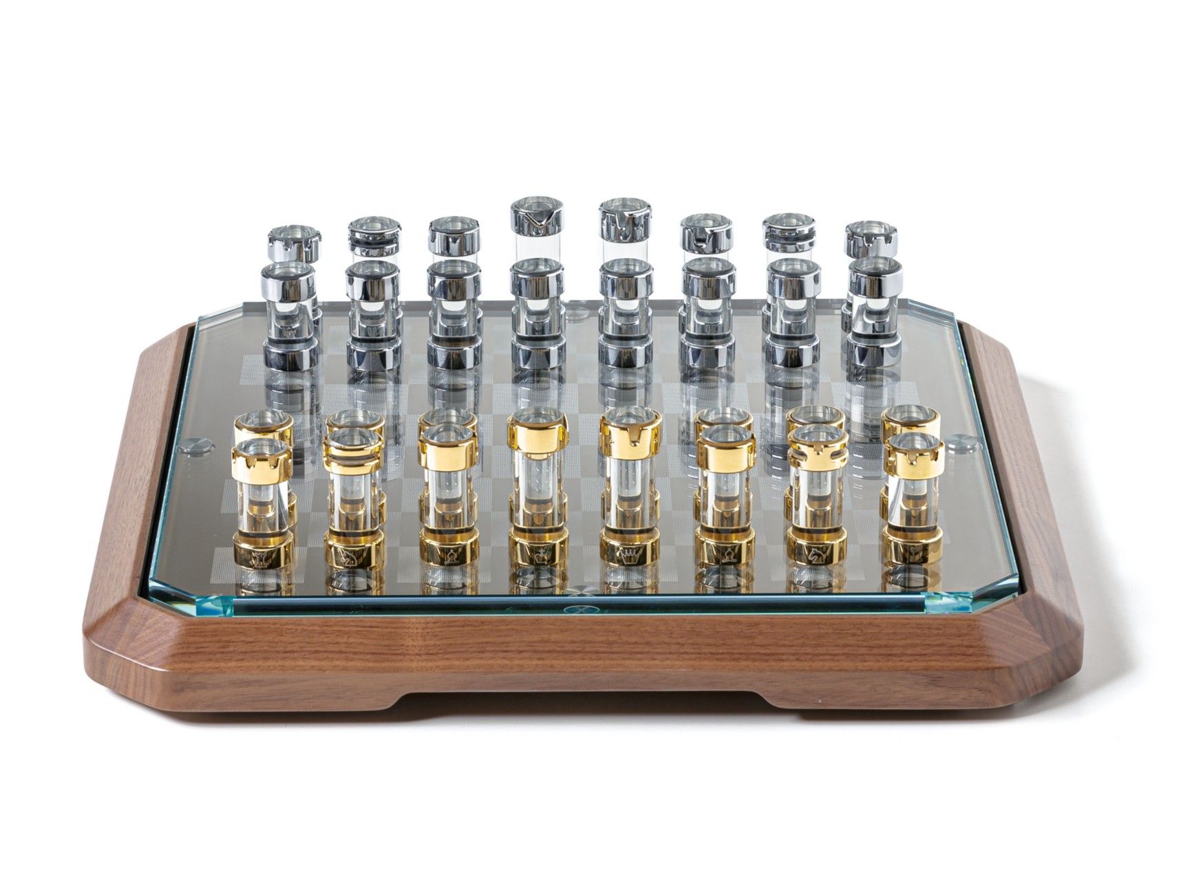 Шахматная доска из массива грецкого ореха и закаленного стекла Teckell STRATEGO ARCH-00129844 - Вид №1