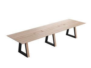 Деревянный прямоугольный стол для совещаний с системой люверсов