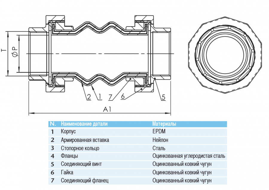 CIMBERIO CIM 8000 80 Виброкомпенсатор резьбовой CIM 8000 PN 16  - Вид №1