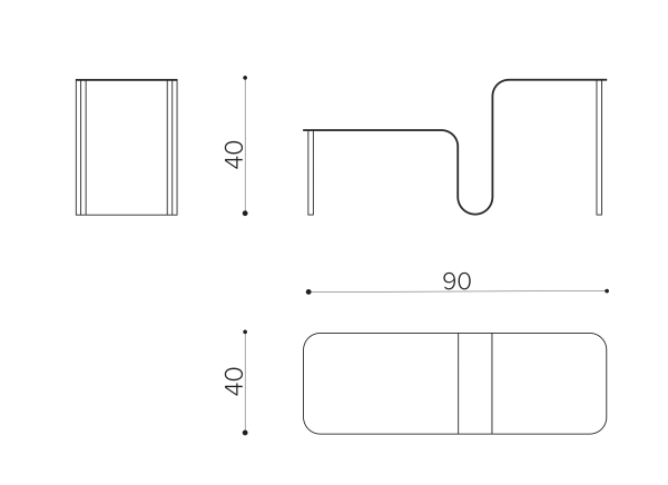WA T000 Table 90x40 cm True Design Wave - Вид №1