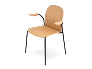 Штабелируемый стул из дуба с подлокотниками