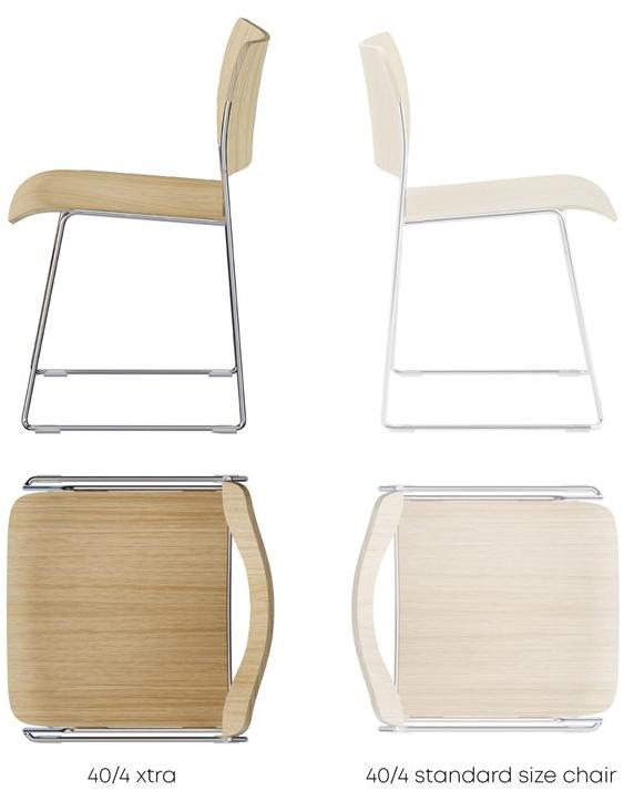 Howe Стул из фанерованной древесины, штабелируемый салазками 40/4 sun-id-1382632 - Вид №3