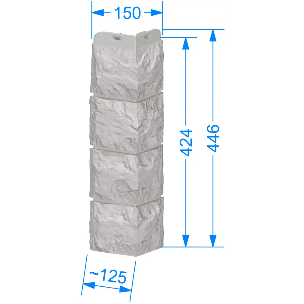 86273089 Угол наружный под камень Döcke цвет кокос STLM-1019443 Bergart - Вид №1