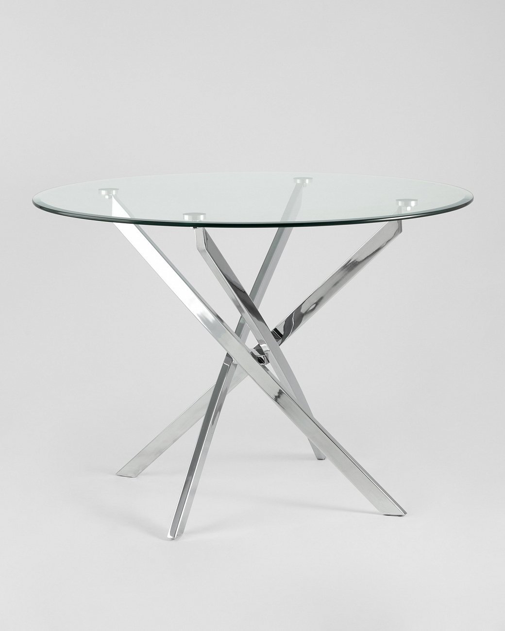Стол обеденный стеклянные круглый прозрачный D 100 см Hydra STOOL GROUP HYDRA 00-3958826 Прозрачный;хром - Вид №1