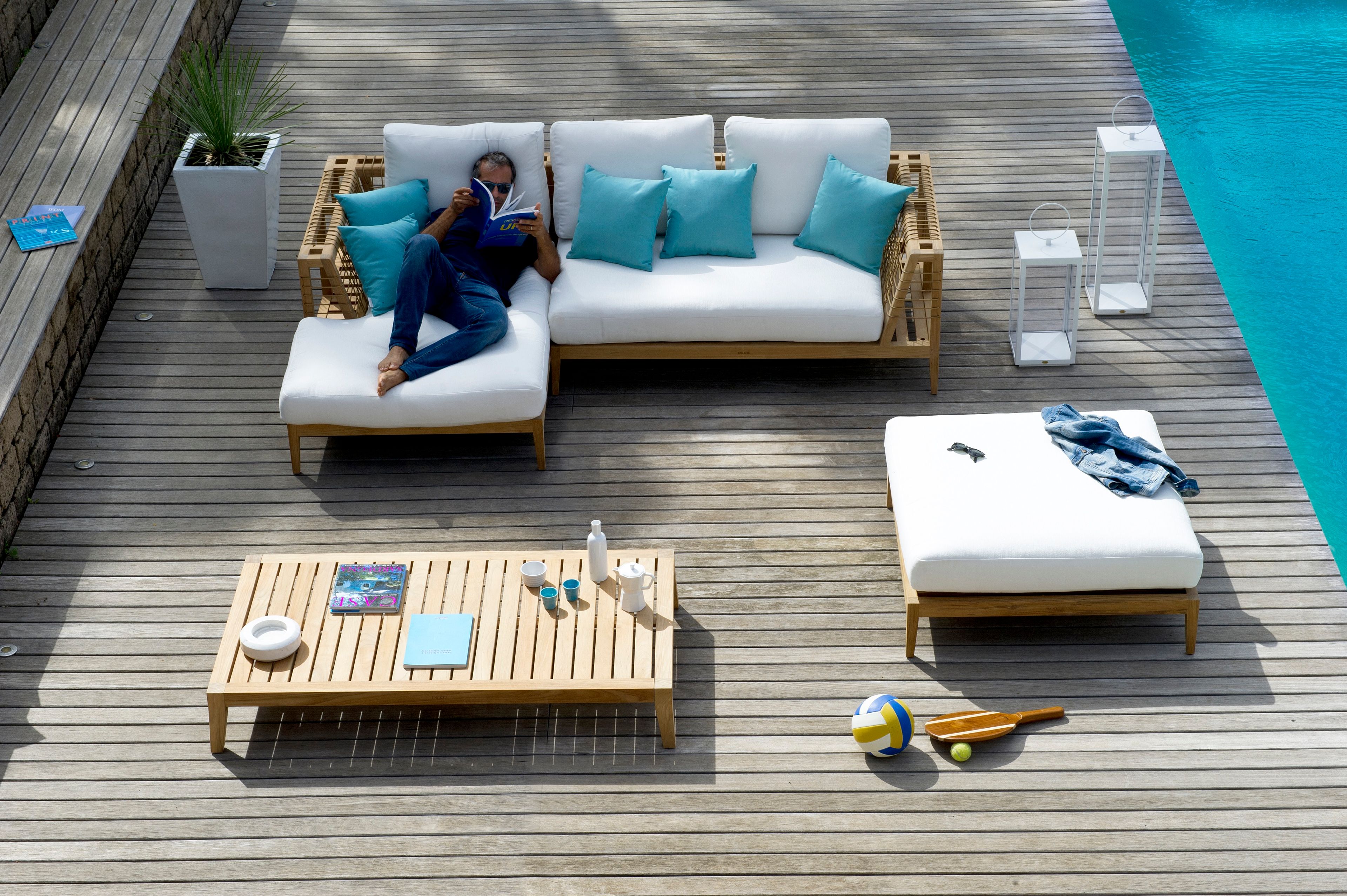 Низкий прямоугольный стол из тикового дерева Unopiù Synthesis ARCH-00108442 - Вид №1