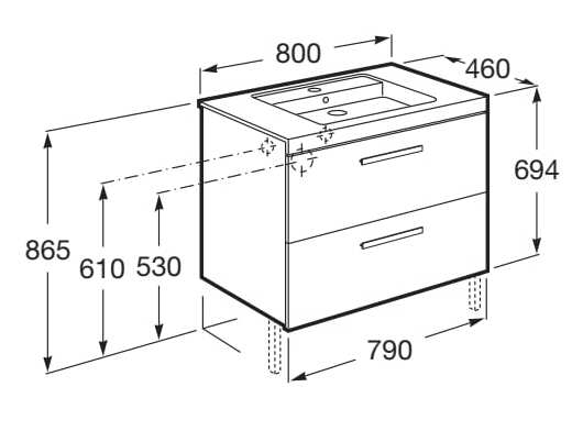 Подвесной шкаф с одной раковиной со встроенной раковиной Roca Prisma ARCH-00031879 - Вид №30