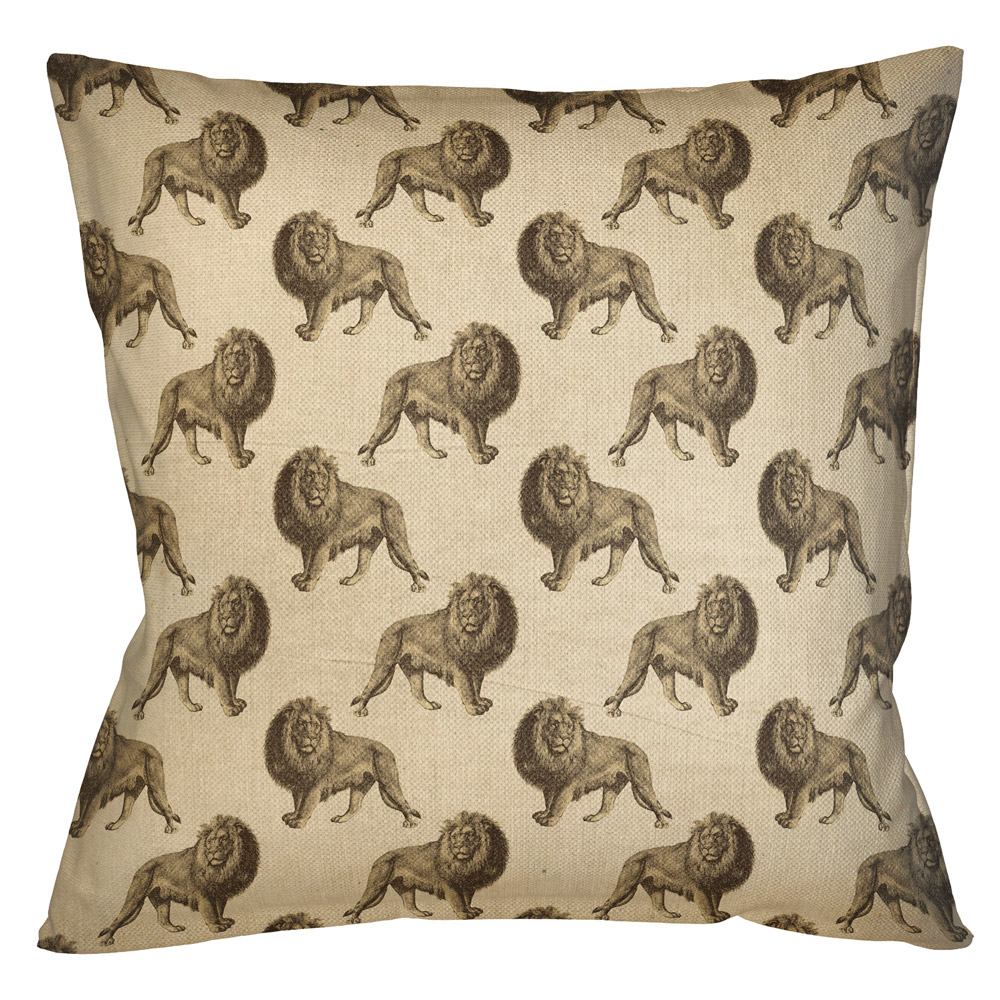 5115134 Интерьерная подушка «Группа львов в бежевом» Object Desire 