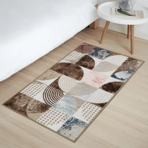 Коврик декоративный нейлон Кристалл 80x200 см цвет бежевый