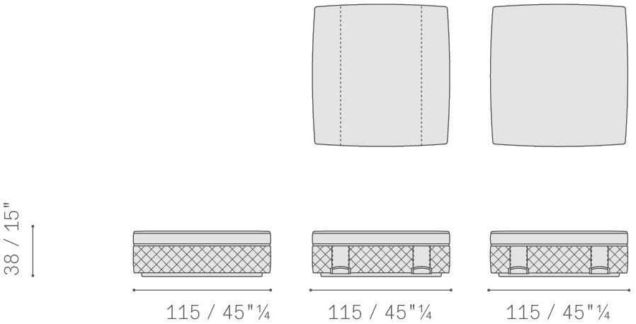 Poltrona Frau Квадратный пуф из ткани и кожи La collezione - mobili e complementi sun-id-1486823 - Вид №8