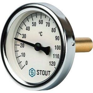 Термометр биметаллический 63 мм 120° STOUT с погружной гильзой 50 мм