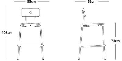 Liqui Contracts Штабелируемый лакированный барный стул из стали и дерева Milne sun-id-1356364 - Вид №5