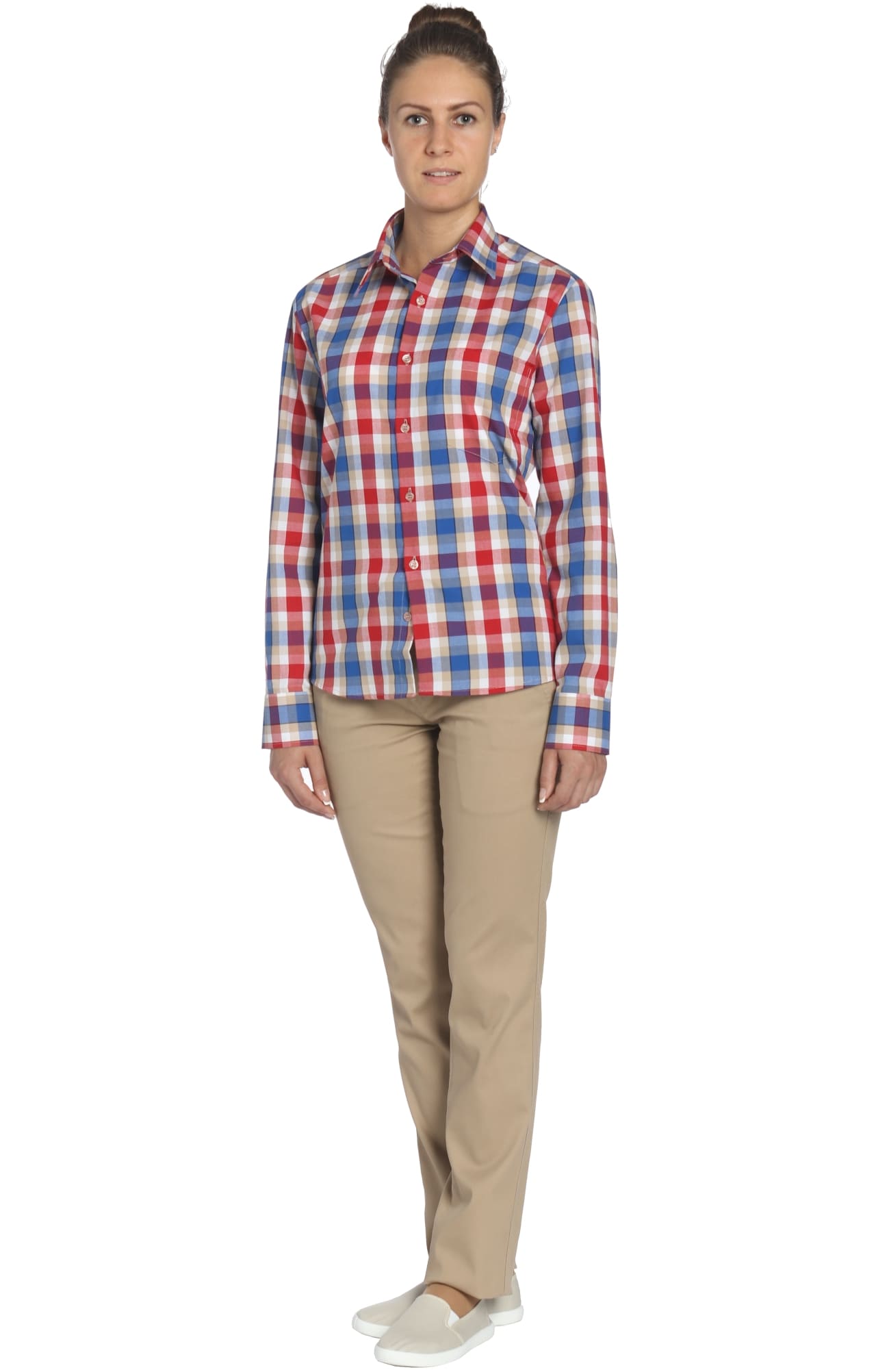 67794 Рубашка в клетку check red-blue (клетка красно-синяя) HIPSTER  Толстовки, рубашки, футболки, тенниски  размер 40 (80)  - Вид №3