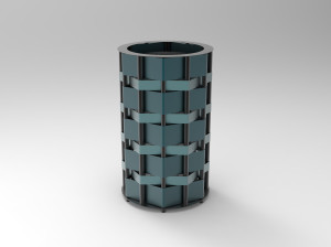 Оцинкованная стальная стойка для мусора