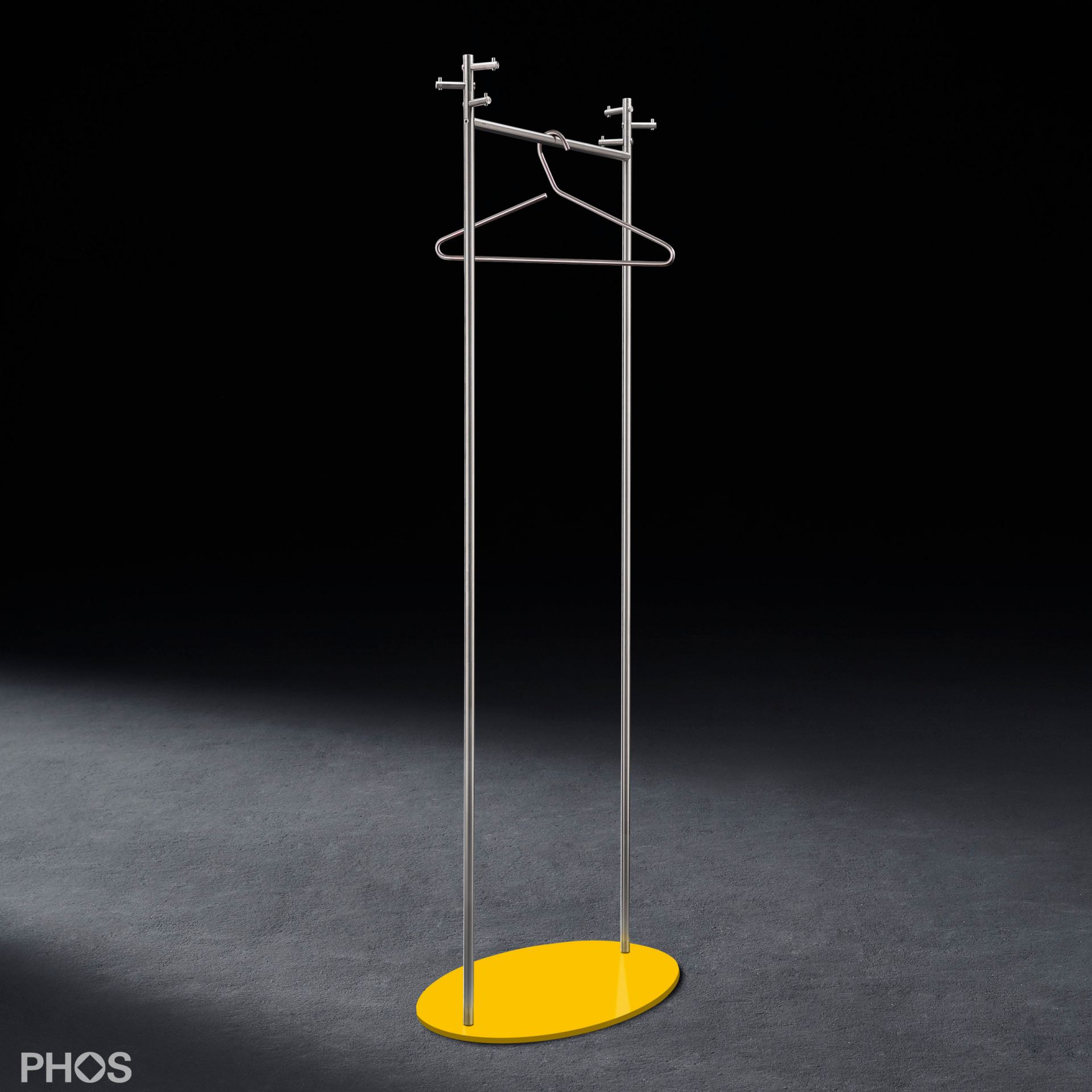 GST1-BPGe Вешалка для одежды Twin с овальным основанием, цвет основания: желтый PHOS 