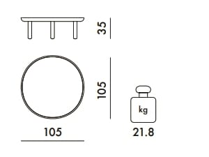 Низкий круглый журнальный столик из керамогранита Kartell K-TOP ARCH-00062411 - Вид №11