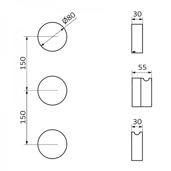 90105005 PREMIUM Polished Gold Термостатический 2/3 пути вертикального интерьера Полированное Золото GRB MIXERS  - Вид №1