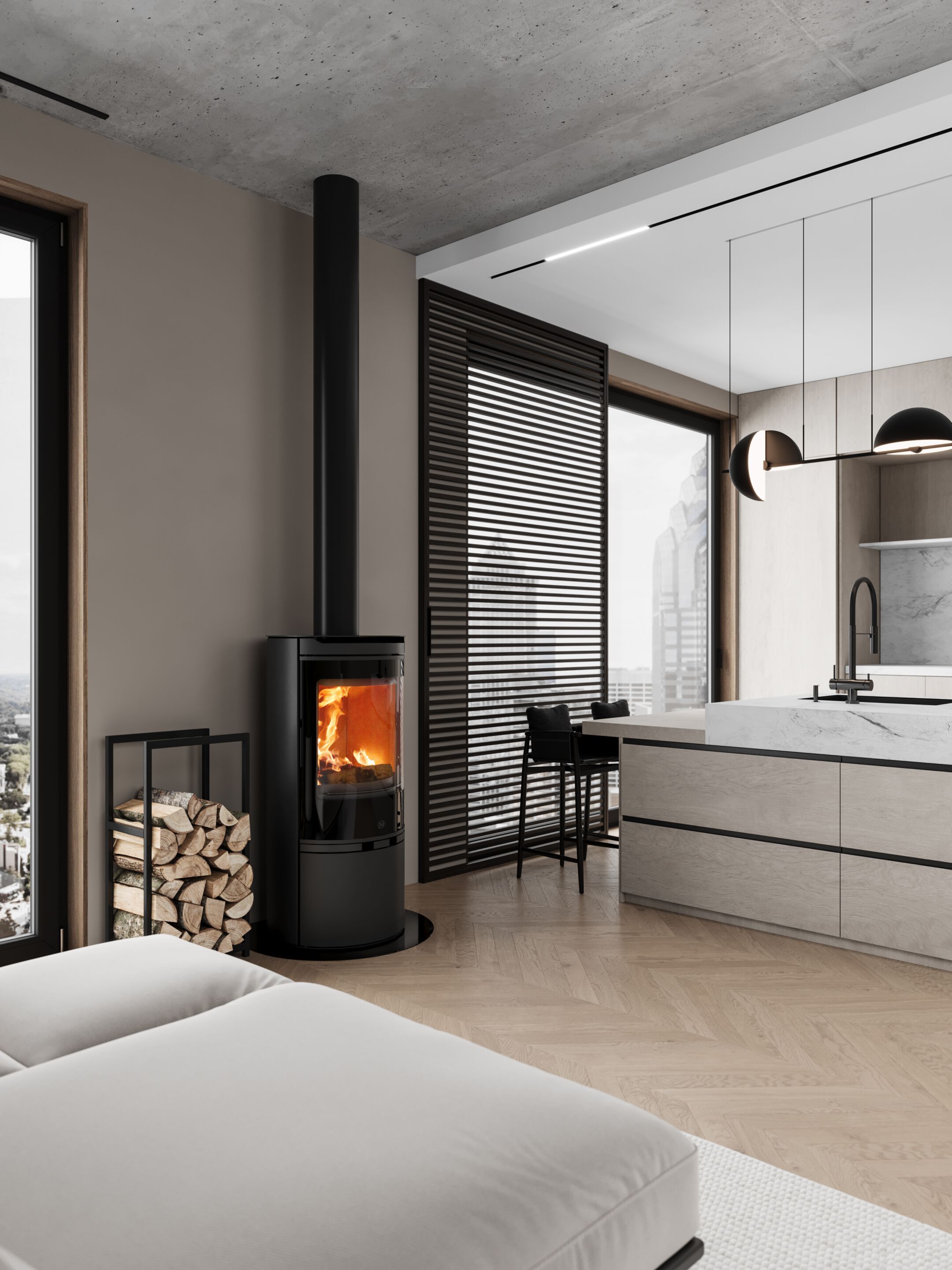 Дровяная печь для обогрева воздуха класса A+ Jolly Mec воздушные системы ARCH-00095907 - Вид №2